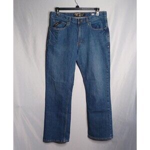 Ariat Jeans Mens 35x34 Blue Rebar M4 Relaxed Boot Loop Lock Workwear Denim